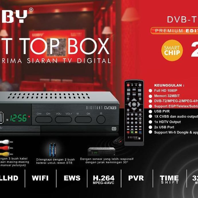 LUBY SET TOP BOX DVB-T2/RECEIVER TV STB DIGITAL DVB-T2-02