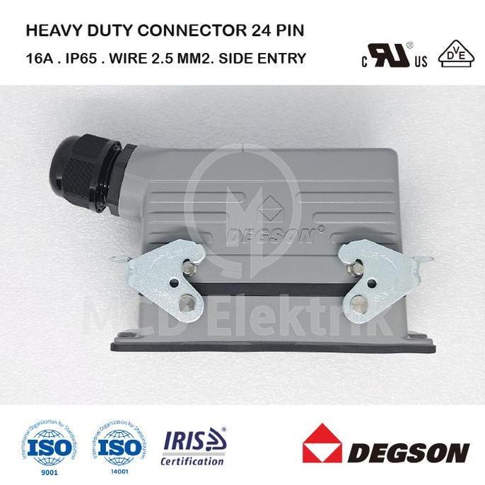 Spesial Heavy Duty Connector 24 Pin Side Entry Hdc-De-24-21-11 Degson