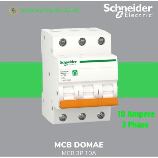 Terjangkau Mcb 10 Ampere 3 Phase Domae 6Ka Schneider Original Merlin Gerin