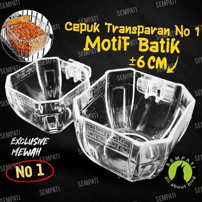 SEMPATI Cepuk Burung Segi 8 Delapan No 1 Emboss Batik Cepuk Wadah Tempat Pakan Makan Minum Burung Mu