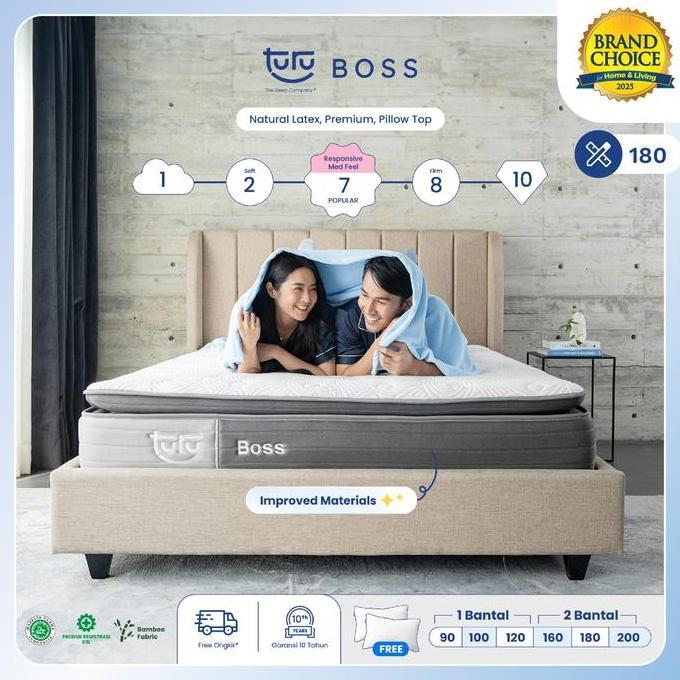 Kasur Pocket Spring Bed TURU BOSS ukuran 180x200 (King) FREE BANTAL