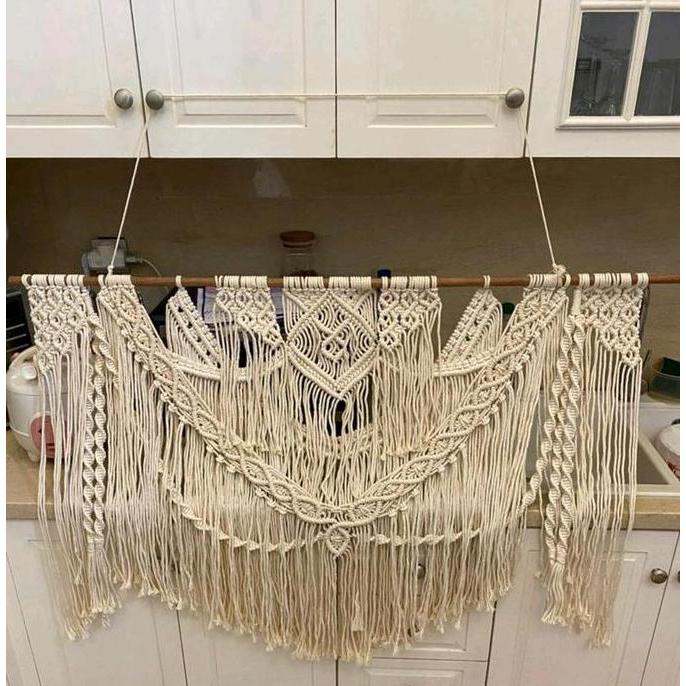 Macrame jumbo wall hanging hiasan dinding/ Wall Decor Big Rajut