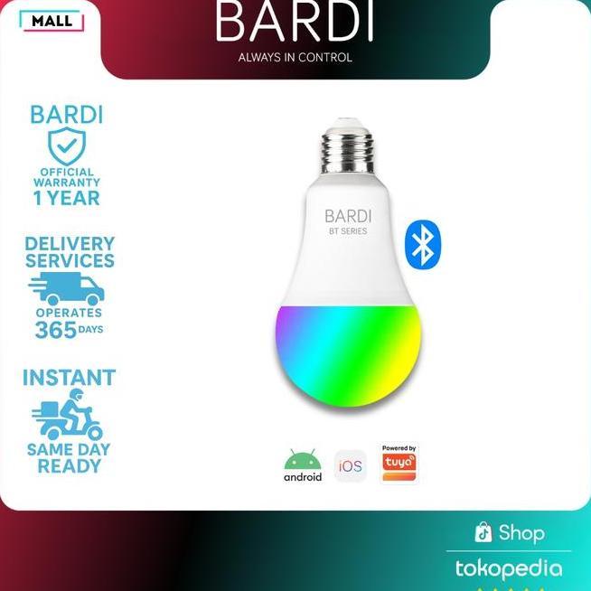 Bardi Smart Led Bluetooth Bt 9W Rgbww Lampu Tidur  Bohlam