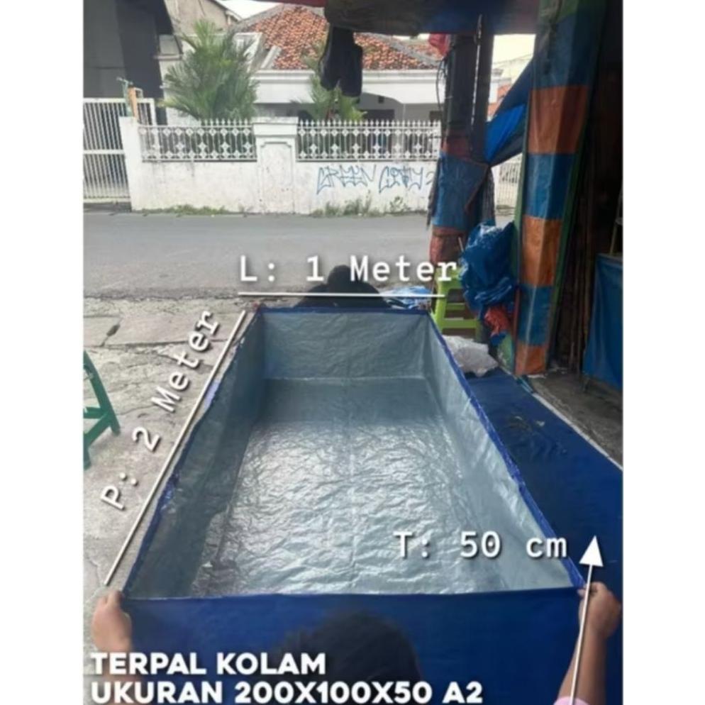 Bisa Cod Terpal Kolam Ikan Ukuran 200X100X50Kualitas A2 ,,