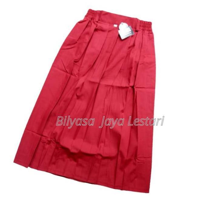 Setelan Kemeja Baju Putih Rok Merah Seragam Sekolah SD Panjang Cewek
