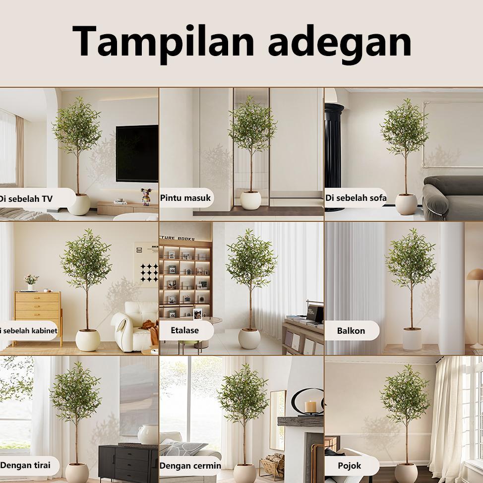 TANAMAN HIAS Pohon Zaitun Artificial 1.2/1.5M bunga artificial POHON PALSU OLIVE POHON ARTIFICIAL PO