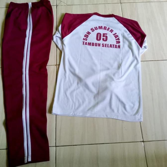 Olahraga seragam SDN 05 Sumber Jaya setelan ready stock baju SD