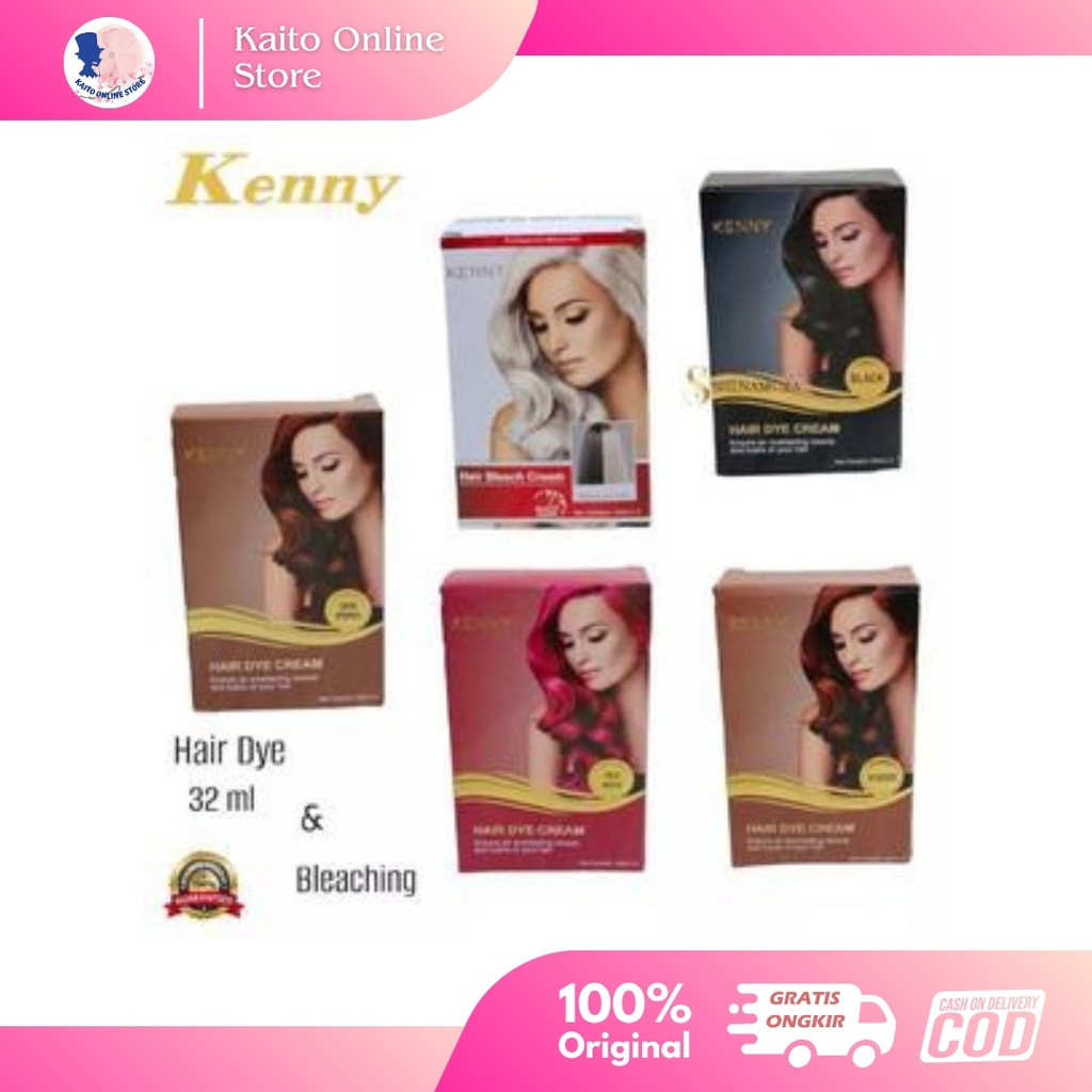 Kenny Hair Dye Cream 32ml Semir Rambut ( 3 bonus 1 Redwine )