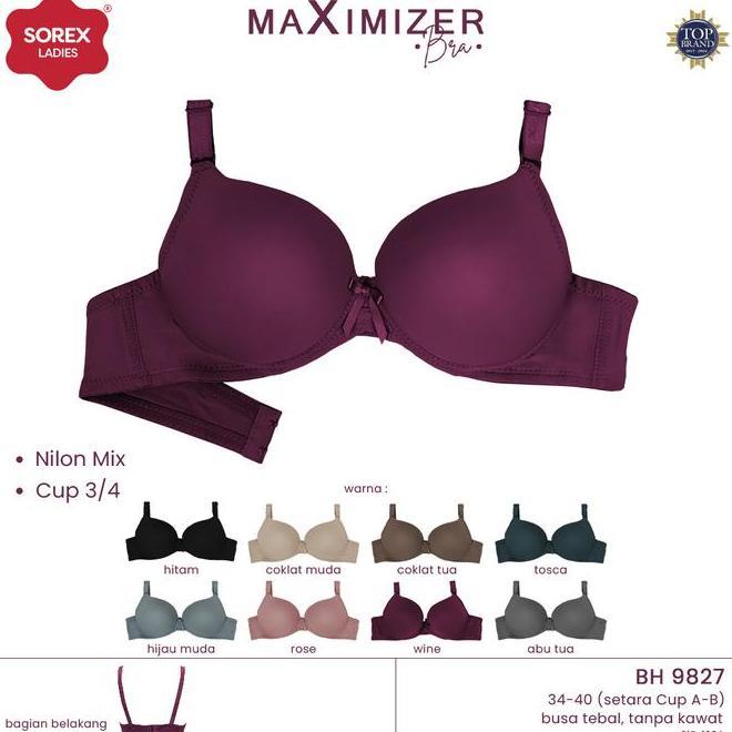 Sorex Bra Maximizer Tanpa Kawat Busa Tebal Kait 2 Cup A-B Push Up Bra Harian Bh 9827