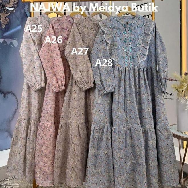 [ Najwa ] Midi Dress Kode A Najwa By Meidya Butik