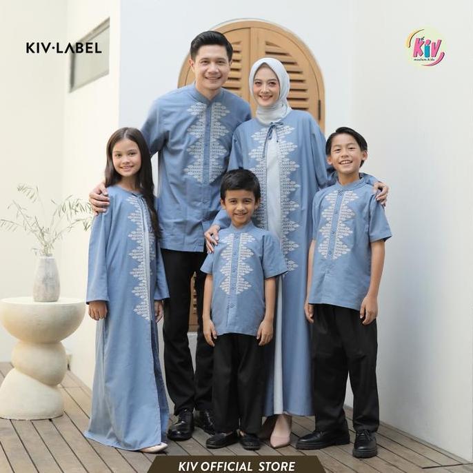 KIV Sarimbit Denim Gayatri Series Lebaran Baju Muslim Raya Keluarga Family Set Couple Gamis Pasangan
