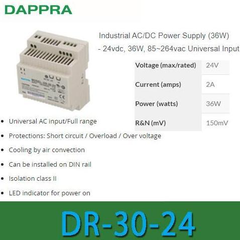 Spesial Dr30-24 Dr-30-24 Dr 30 24 Ac Dc Converter 24V Din Switching Power Pm20