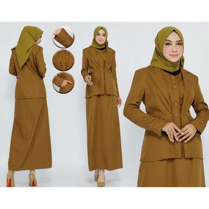 Baju Wanita Kerja Dinas Pns Pemda Aceh Rompi Baru Katun Kerja Seragam