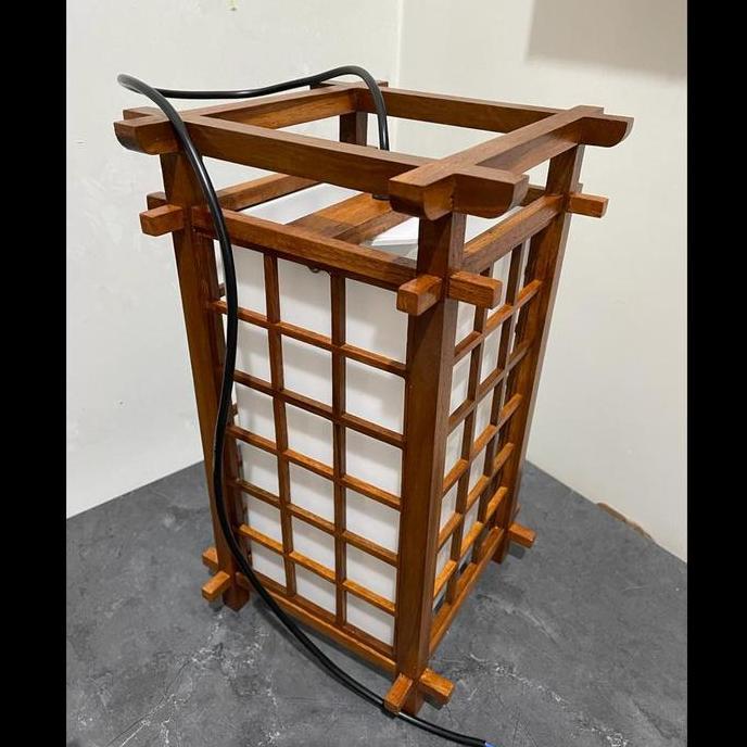 Kap Lampu Gantung Model Jepang Bahan Kayu Jati Kualitas Terbaik Harga Termurah