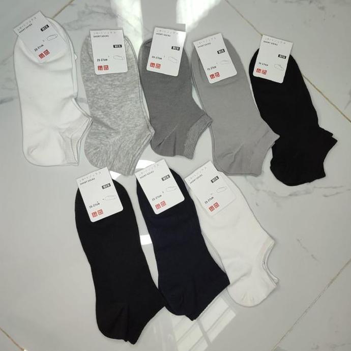 Kaos Kaki Ankle Uniqlo Pria Polos dan Motif Anti Bacterial