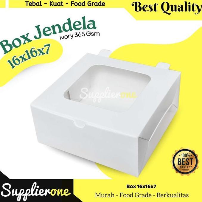 Dus Snack 16X16X7 Putih 25 Pcs / Dus Kue / Dus Cemilan / Box Makanan / Kotak Cemilan / Kemasan Cater