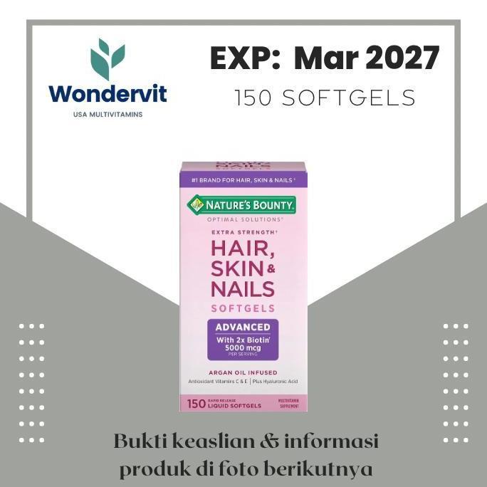 Nature's Natures Bounty Hair Skin Nail Biotin Vitamin Kuku Rambut Kulit