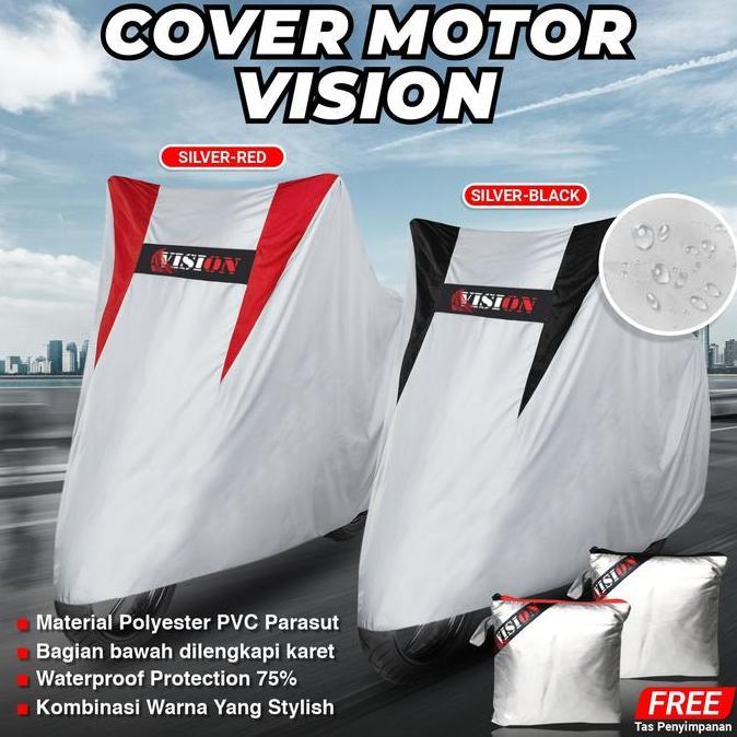 COVER MOTOR SELIMUT/SARUNG MANTEL REVO VISION SILVER HITAM