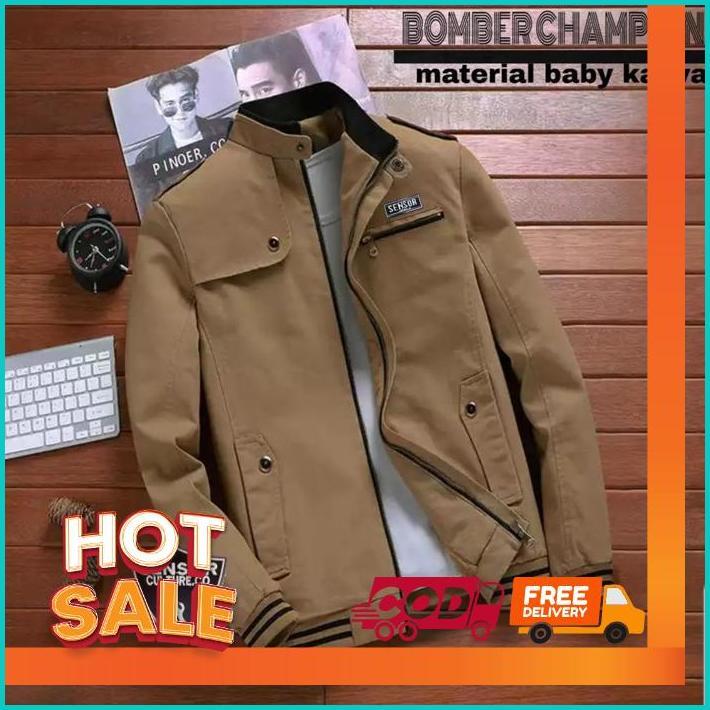 Jaket Bomber Pria / Jaket Bomber Canvas / Jaket Bomber Champion Original Sensor