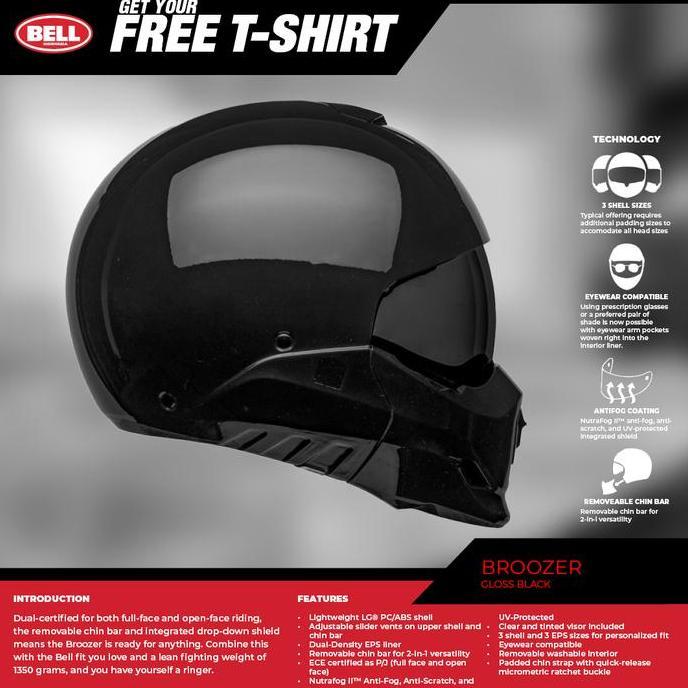 Helm Bell Broozer Glossy Black Crossover