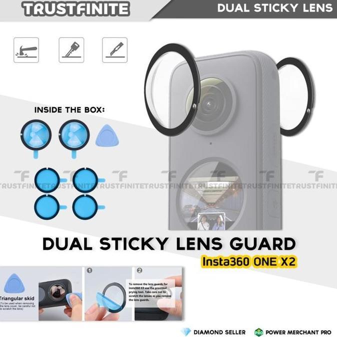NEW OEM Dual Sticky Lens Guard Insta360 One X2 Lens Protector Insta360 X2