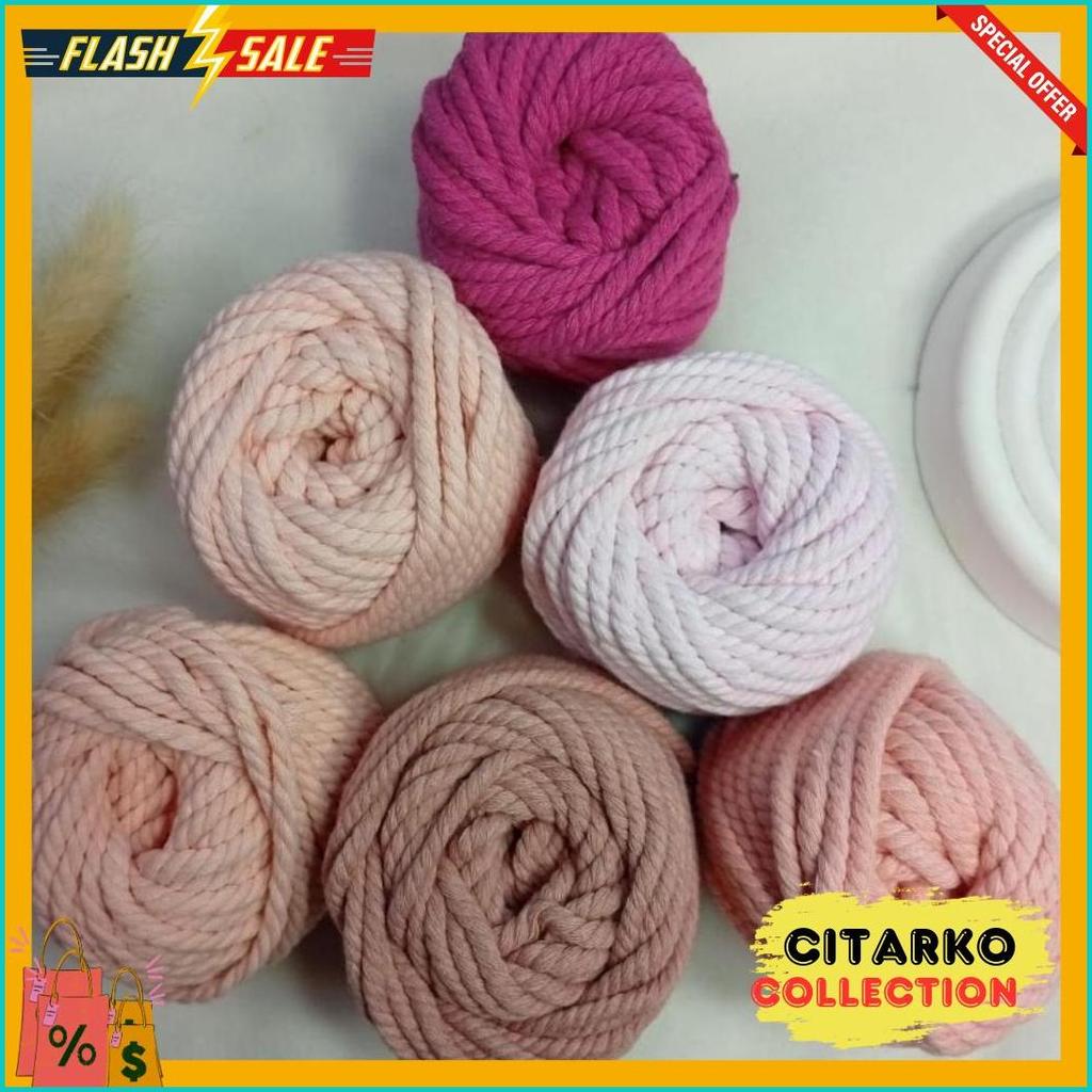Diskon Kemerdekaan 4 Mm Tali Benang Katun Macrame Murah Warna Pastel Berat 100 Gram Ukuran 4 Mm