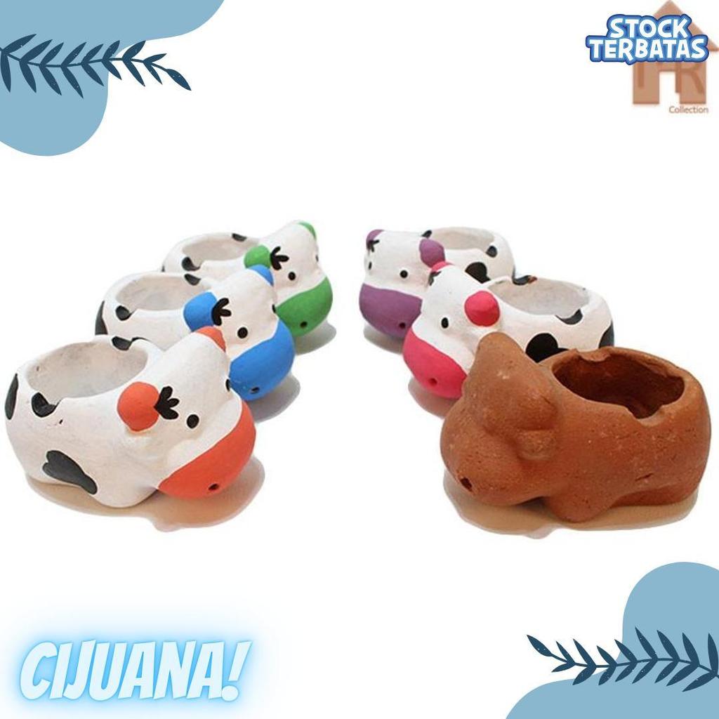 Diskon Kemerdekaan Prakarya - Asbak Mini Sapi Tanah Liat Edukatif