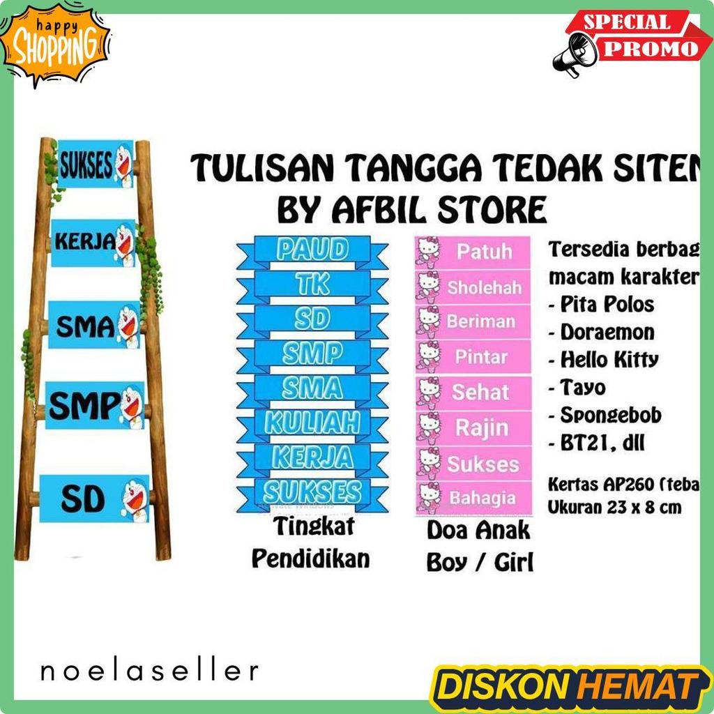 Wajib Punya Tulisan Tangga Tedak Siten Turun Tanah Pitonan Anak Bayi / Dekorasi Hiasan Tasyakuran 7 