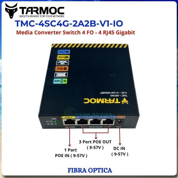 Tarmoc TMC-4SC4G-2A2B-V1-IO | Media Converter 4 FO 4 LAN / 4FO 4LAN 4SC 4LAN 4 SC 4 LAN Gigabit POE 