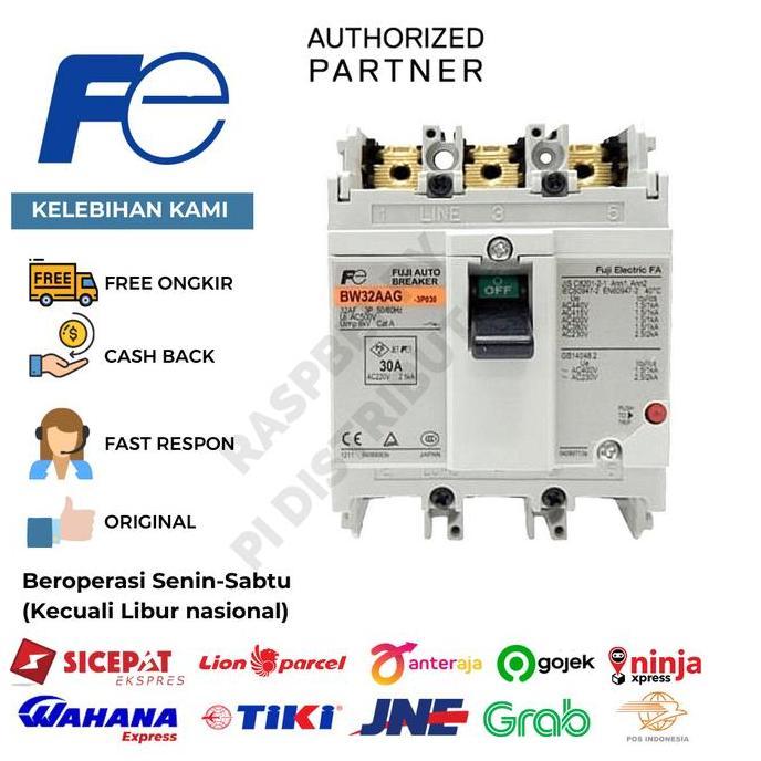 Promo FUJI BW32AAG-3P015 MCCB BW SERIES 32AF 1.5kA 3P 15A COD