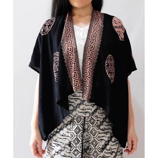 ATASAN BATIK MODERN WANITA CROP OUTER BATIK CARDIGAN BATIK OUTER CROP PENDEK KONDANGAN BATIK ROMPI B