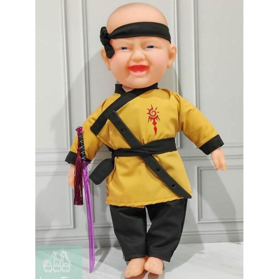 Mainan Anak Boneka Karet Jepang Ninja Samurai + Pedang