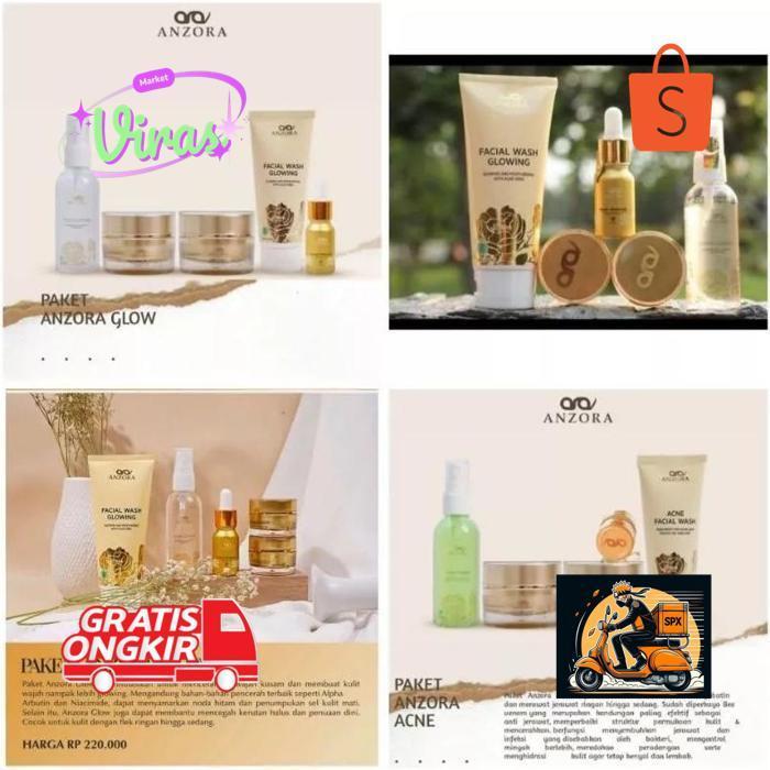 et-12 anzora Skincare - Brightening skincare anzora original - anzora paket glow - anzora paket acne