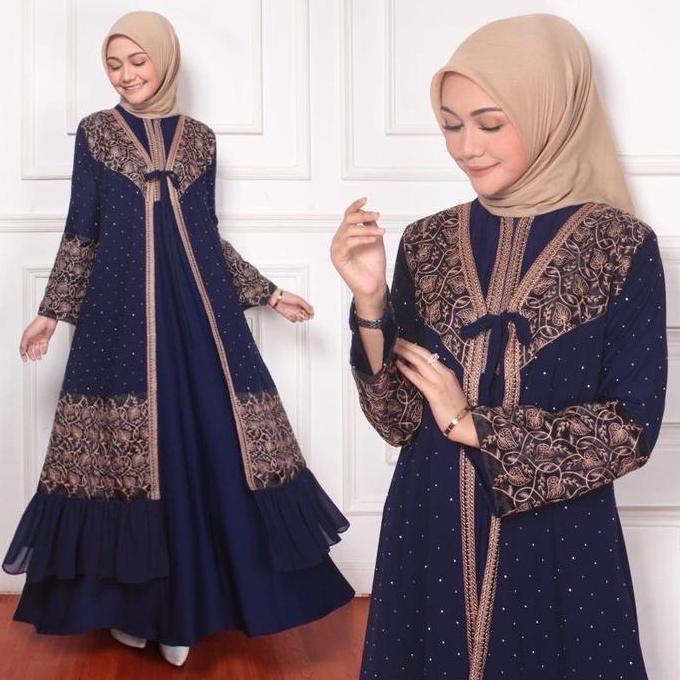 GAMIS ABAYA TURKEY HITAM BORDIR ROMPI NEW WARNA Terlaris