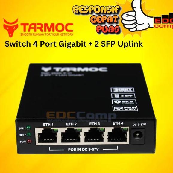 Switch 4 Port Gigabit + 2 SFP Uplink POE | Switch Hub 4 Port Unmanaged