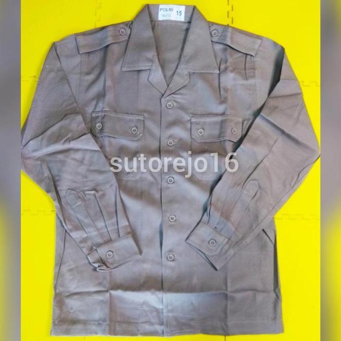 seragam baju pdl sus jatah polri pembina pramuka lengan panjang coklat