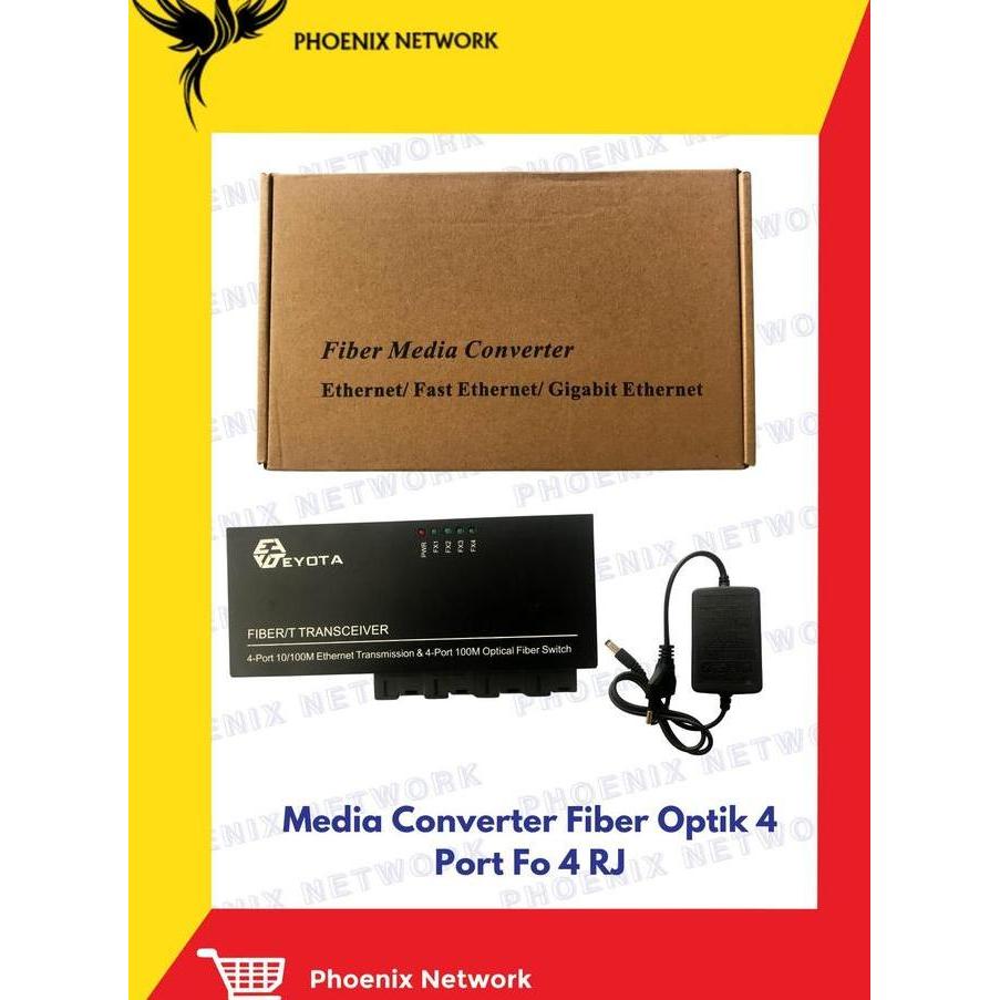 HTB MEDIA CONVERTER EYOTA FO 4 FO 4 LAN POE 100 Mbps/ HTB 4 FO 4 LAN  / Media Converter 4 FO 2 LAN S