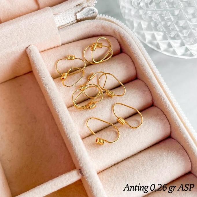 New- Anting lilit bayi polos -+0.250gram emas tua kadar 16k