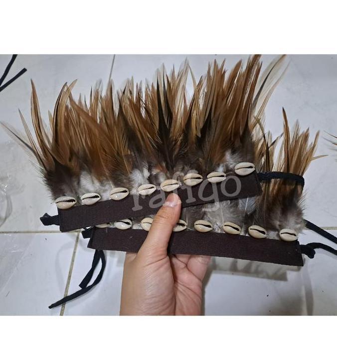 New- topi adat papua / topi bulu ayam papua/ topi tari anak