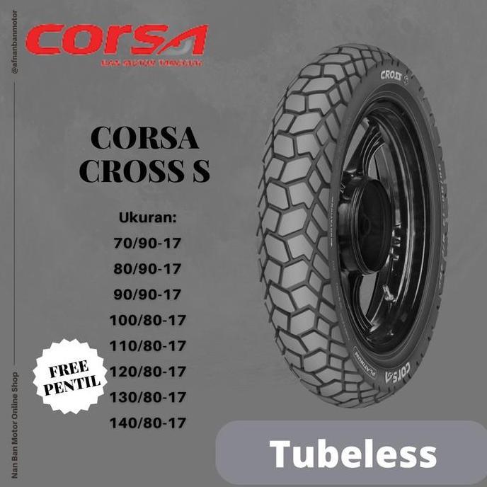ZAPAFIRT56 - BAN CORSA PLATINUM CROSS S UKURAN 100/80-17 110/80-17 120/80-17 130/80-17 140/80-17