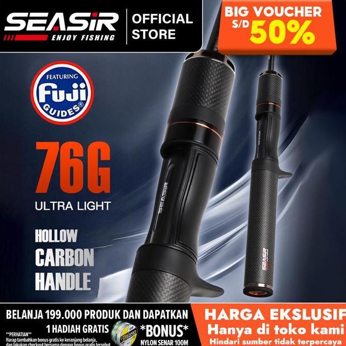 SEASIR x SEAHUNTER Black Arrow Joran Pancing, FUJl O Joran BC Casting/Spinning 1.5M/1.68M/1.8M 76G B