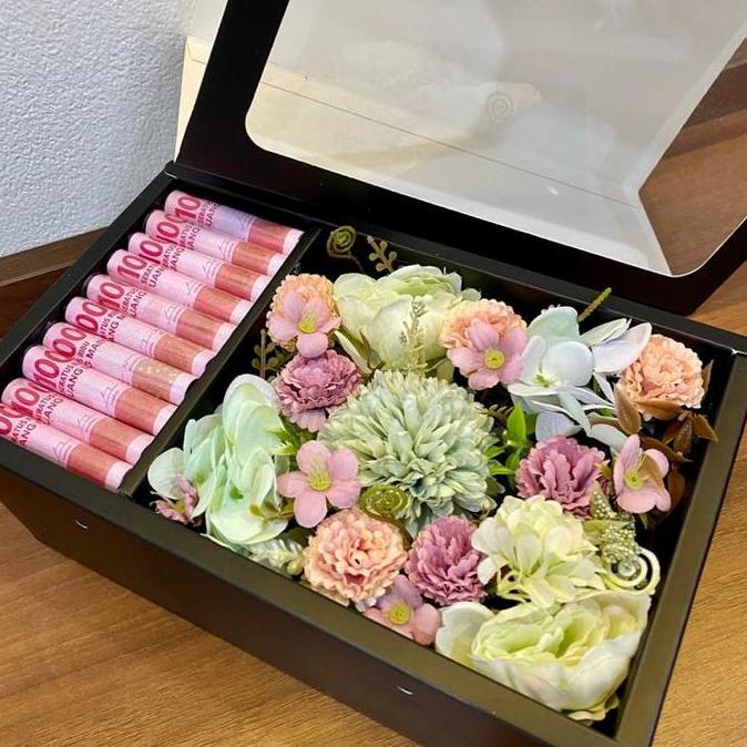 Terlaris Buket Bunga Box/Flower Box/Buket Uang Box/Buket Bunga Uang/Hadiah Unik