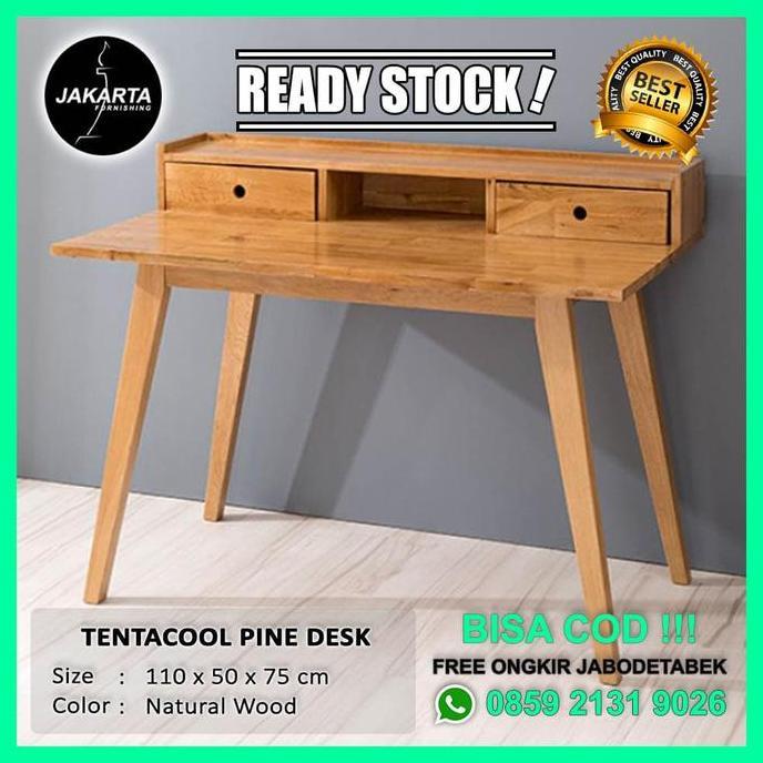 Terlaris [Ready Stock] Meja Belajar / Kerja Kayu Minimalis Tentacool Pine Desk