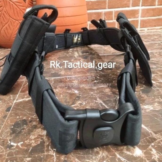 Kopel PDL kanvas Fullset Asli Jatah Polri Original Pembagian Polisi Sabuk Gesper Hitam POLISI