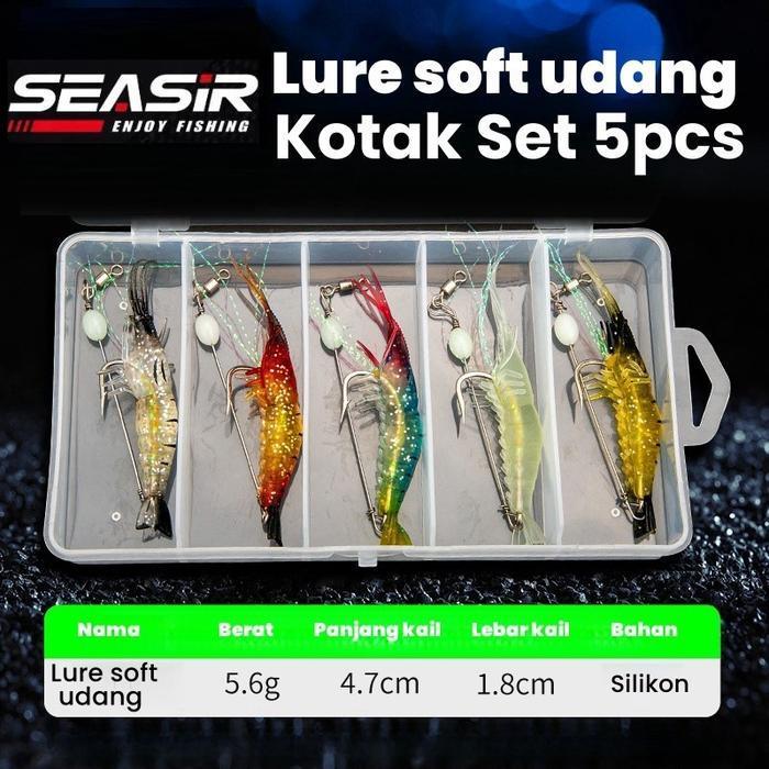 Seasir Undang Soft Lure Hook (9Cm) Shrimp Umpan Soft Lure 1 Set Soft Lure Umpan Pancing Tiruan Sudah