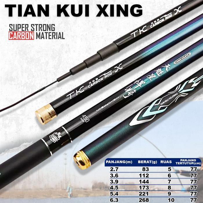 Joran Tegek Tian Kui Xing Carbon Graphite Pancing Termurah Best Quality 100% Original