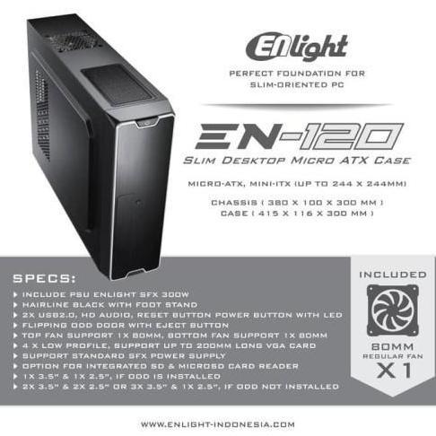 Casing Enliht En120 Psu 300 / Casing Mini Itx Enlight En120