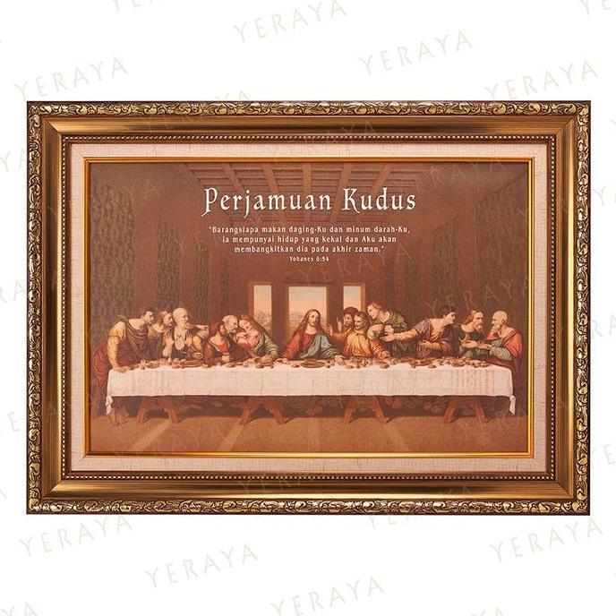 *:*:*:*:*] Hiasan Pajangan Dinding Dekorasi Gantungan Rumah Foto Kanvas Kain Premium Perjamuan Kudus