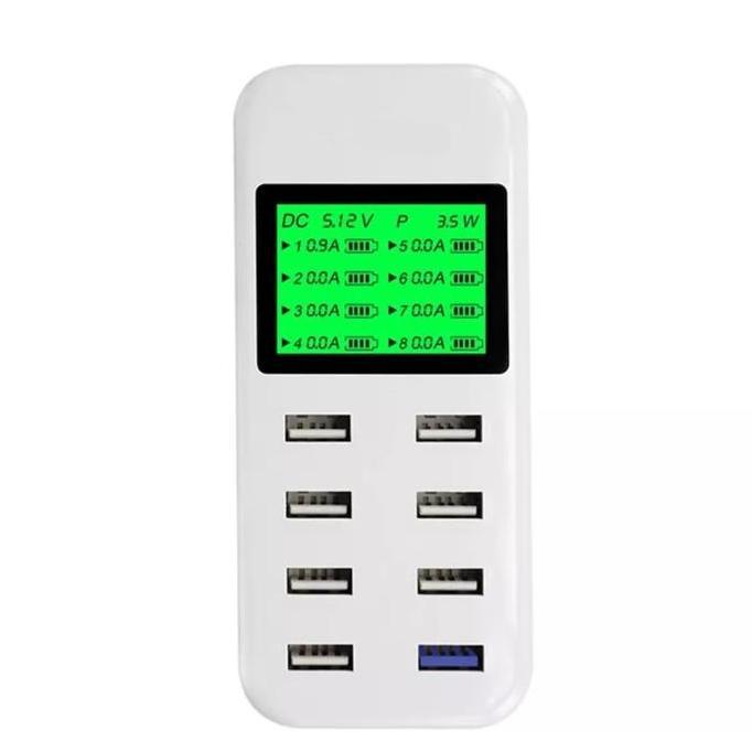 Avpro I8Q 40W 8-Port Smart Usb Charger Lcd Display W Quick Charge 3.0
