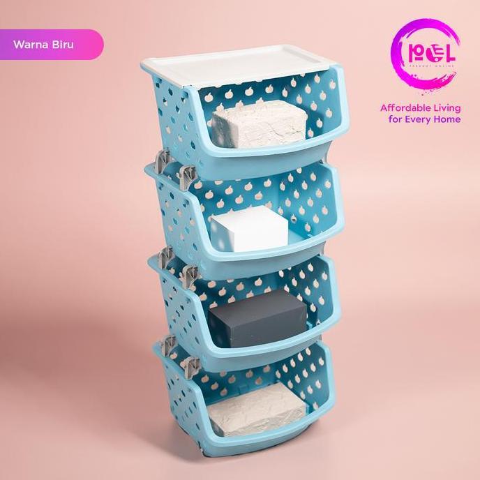POL - Rak Keranjang Serbaguna Keranjang Buah Mainan 4 Susun